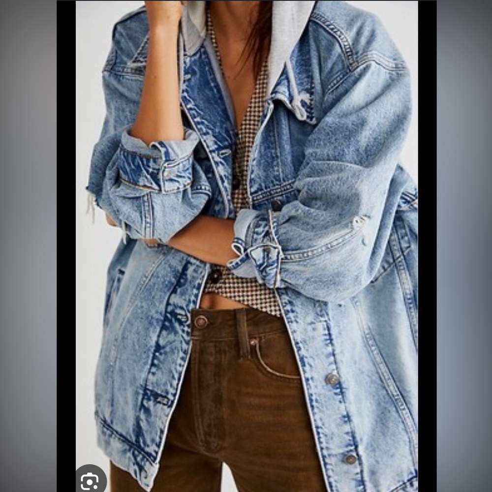 Free People, We The Free Flawless Hooded Denim Jacket, XS